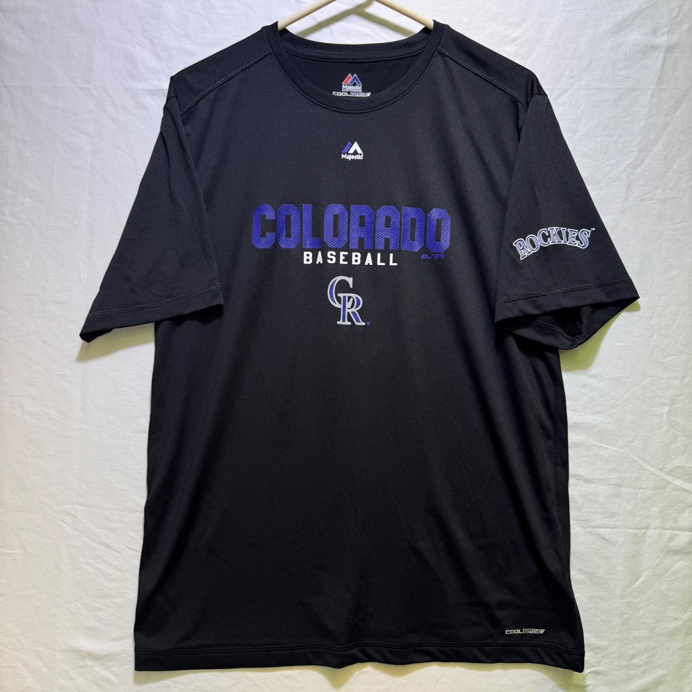 Men's Majestic Colorado Rockies Cool Base Shirt Large